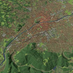 3D illustration of city and urban in Graz Austria