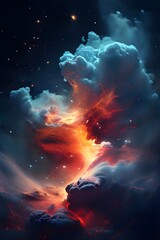 Colorful space galaxy cloud nebula. Stary night cosmos. Universe science astronomy. Supernova background wallpaper
