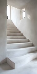 Obraz premium White Concrete Stairs In Modern House Interior