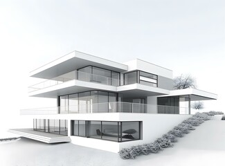 Modern House Architectural Design Drawing