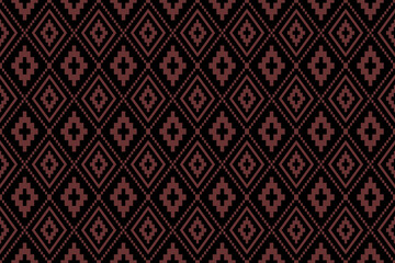 Vintage cross stitch traditional ethnic pattern.floral pixel art embroidery. Elegance background abstract Aztec beautiful seamless pattern for fabric,cloth,dress,carpet,curtain,sarong,batik.