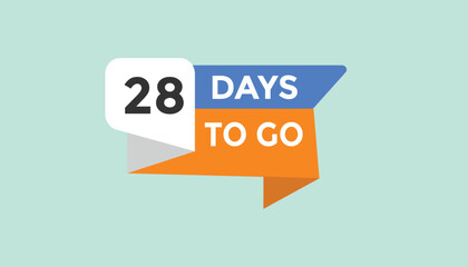 28 days to go Countdown number banner templates. time icon. Vector Illustration 