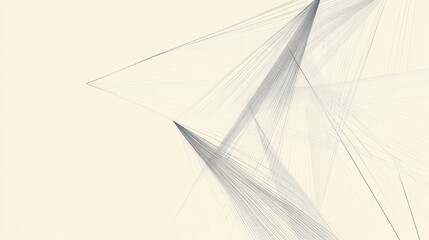 Fototapeta premium A minimalistic design featuring thin, intersecting lines creating a series of minimal yet intricate triangular shapes on a neutral backdrop