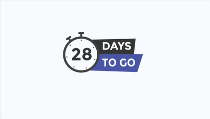 28 days to go Countdown number banner templates. time icon. Vector Illustration 