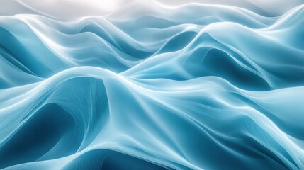 Obraz premium A soothing abstract image depicting waves made of smooth, flowing lines in shades of blue and turquoise