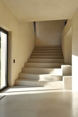 Fototapeta premium Modern Minimalist Concrete Staircase Interior Design