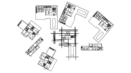 Building sketch architectural 3d illustration