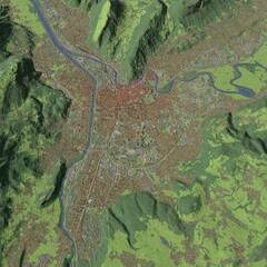 3D illustration of city and urban in Grenoble France