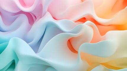 Fototapeta premium Fluid shapes, pastel colors, floating in the air, high resolution, detailed