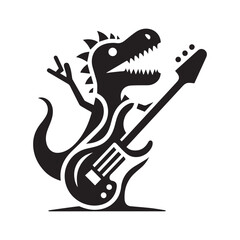 minimalist dinosaur logo with white background