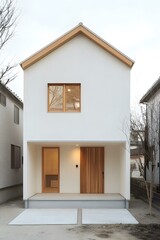 Modern Minimalist White House With Wooden Accents