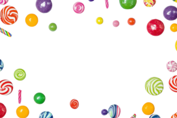 PNG Colorful candy border background