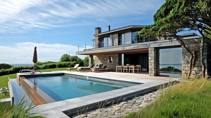 Modern Luxury Villa with Swimming Pool and Ocean View