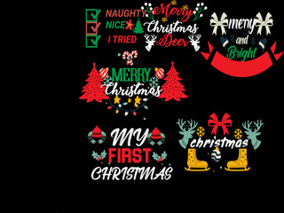 Obraz premium t-shirt design Christmas day