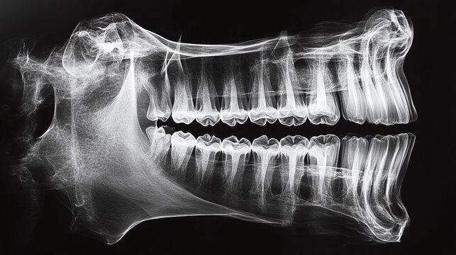 professional dental imaging using a panoramic film X-ray, emphasizing the benefits of orthopantomography for patient care