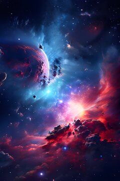 Colorful space galaxy cloud nebula. Stary night cosmos. Universe science astronomy. Supernova background wallpaper
