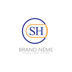 sh logo letter gradient icon colorful logo