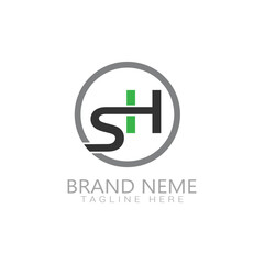 sh logo letter gradient icon colorful logo