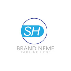 sh logo letter gradient icon colorful logo