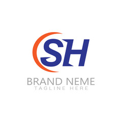 sh logo letter gradient icon colorful logo