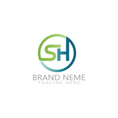 sh logo letter gradient icon colorful logo