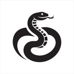 Fototapeta premium Venomous Snake Silhouette Carnivorous Reptile Logo Illustration