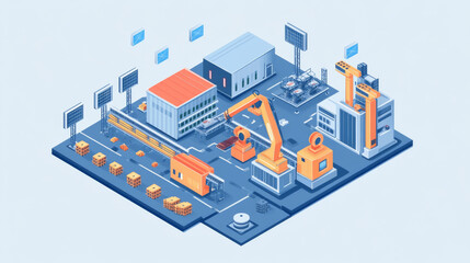 Fototapeta premium Smart factory utilizing AI and machine learning for efficient operations