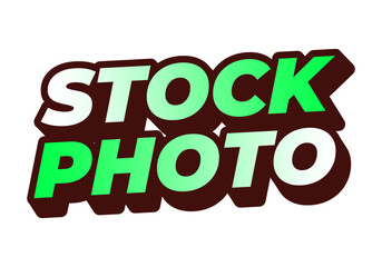Stock photo. Text effect in 3D style with modern colors