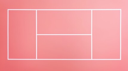 A tennis court with a pink background and white lines