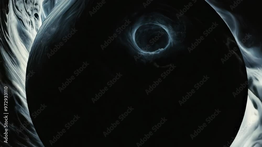 Wall mural 3d animation of an abstract sphere surrounded by swirls of light and shadow