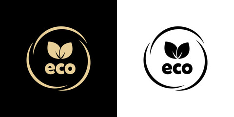 Eco Gold Vector Label for labeling packaging.