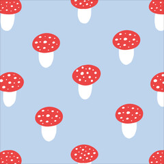 Seamless pattern with mushroom. Fall, Thanksgiving Day, Autumn season.
