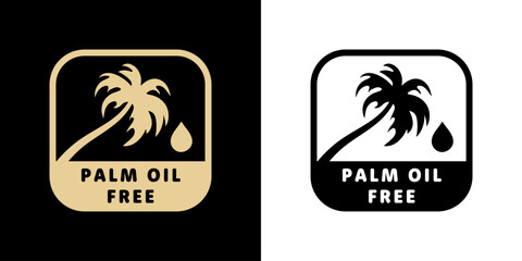 Palm Oil Free - vector stamp for food product labeling.