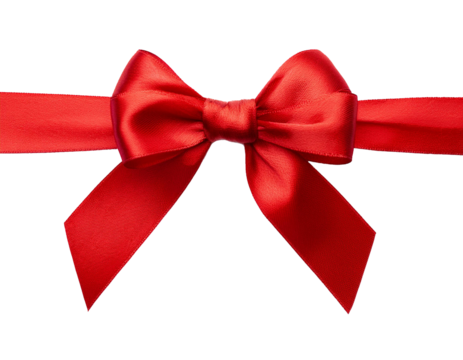 Rote Geschenkband mit Schleife isoliert auf weißen Hintergrund, Freisteller 