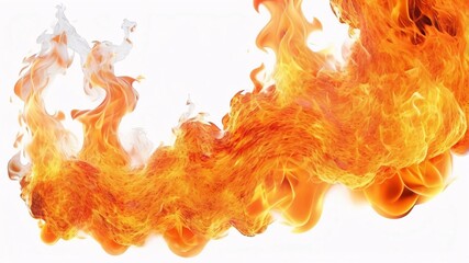 Abstract flame shape isolated on white background.