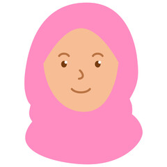 woman muslim wearing hijab cartoon