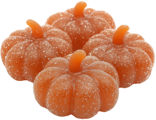 Colorful orange pumpkin candy. cut out, PNG, isolated on transparent background.