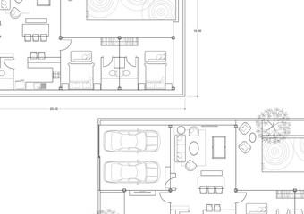 Floor plan designed building on the drawing.
