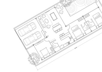 Floor plan designed building on the drawing.