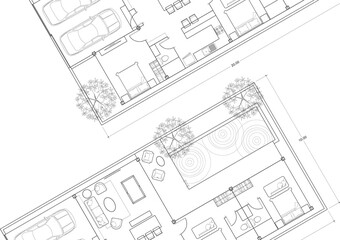 Floor plan designed building on the drawing.