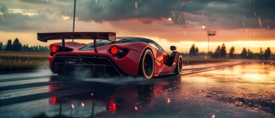 Futuristic super car with super racing car technology accuracy in video games background wallpaper AI generated image