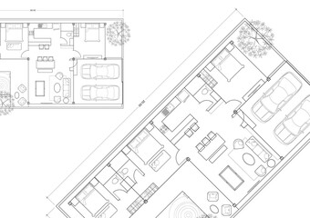 Floor plan designed building on the drawing.