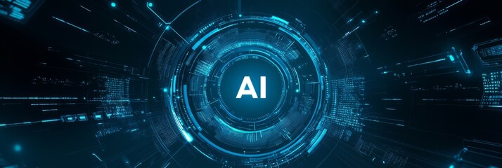 AI futuristic technology background vector