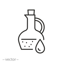 cooking oil icon, jar olive oil, simple linear vector illustration