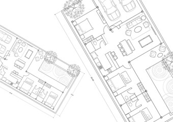 Floor plan designed building on the drawing.