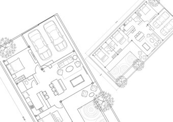 Floor plan designed building on the drawing.