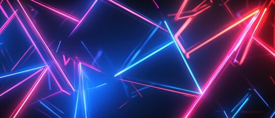 Neon gaming geometric abstract glowing cyberpunk style banner for advertising and promotion background wallpaper AI generated image