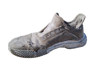 Wasted running shoe isolated photo