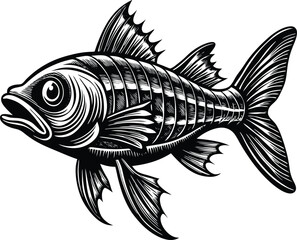 Fototapeta premium black and white fish