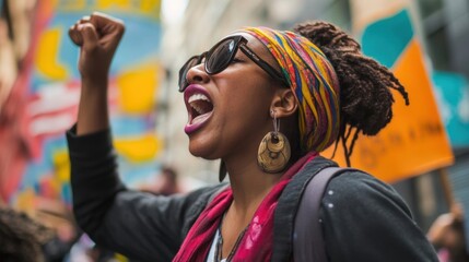 Activist Leading a Peaceful Protest for Social Change.